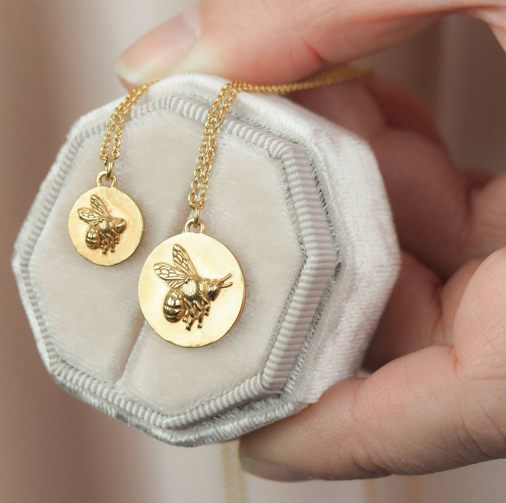 Small Flying Bee Coin Necklace, 1 of 5
