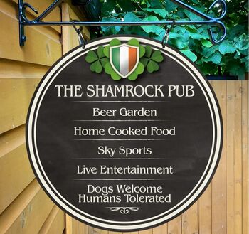 Shamrock Inn Personalised Home Pub Sign Man Cave Sign, 2 of 9