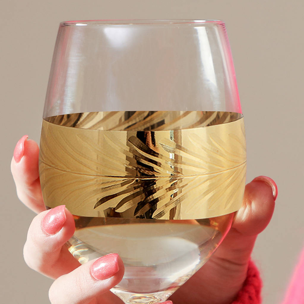 personalised gold wine glass gift by dibor