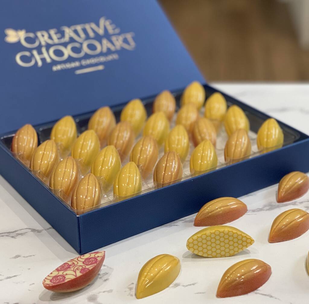 Chocolate Cocoa Pods Box Of Twenty Four By Creative Chocoart