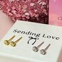 Diamond Cz Earrings Christmas Gift Set Gold And Silver, thumbnail 9 of 10