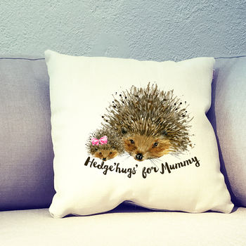 Personalised Mothers Day Hedgehog Cushion Cover, 2 of 3