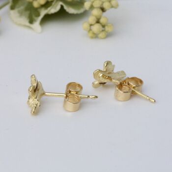 Diamond Cherry Blossom Stud Earrings, 18ct Gold, 7 of 7
