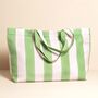 Wide Pink And Green Striped Tote Bag, thumbnail 1 of 4