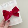 Red Velvet Hair Bow Christmas Stocking Filler, thumbnail 2 of 2