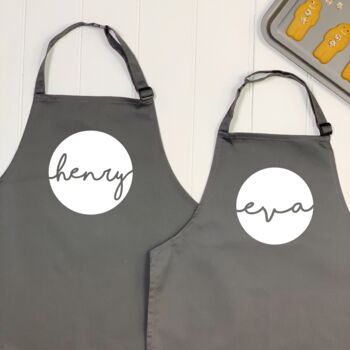 Personalised Kids Aprons With Names In Circles, 3 of 5