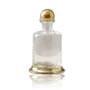 Deep Green Glass Decanter With Brass Base, thumbnail 3 of 4
