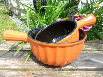 Set Of Two Reactive Glaze Brûlée Bowls In Spiced Orange, 7 of 9
