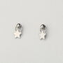 Sterling Silver Tiny Star Dangle Stud Earrings, thumbnail 1 of 5