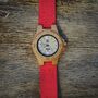 Nalu Small Bamboo Watch With Red Cork Strap, thumbnail 3 of 10