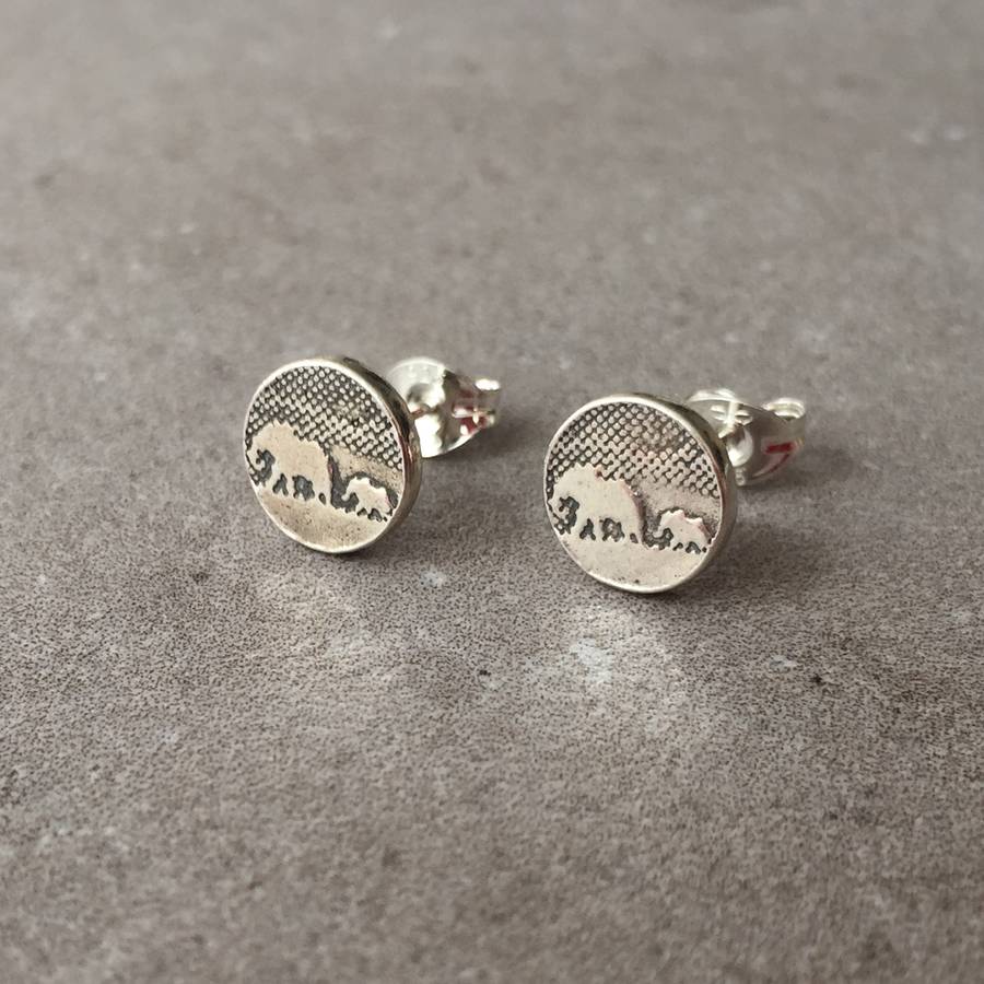 sterling silver mother and baby elephant stud earrings by charlotte