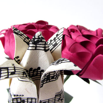 Roses And Tulip Origami Paper Bouquet, 4 of 7