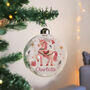 Personalised Unicorn Christmas Glass Bauble, thumbnail 2 of 4