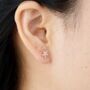 April Birthstone Flower Stud Earrings, thumbnail 2 of 7