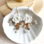 White Flower Bridal Earrings, thumbnail 4 of 5