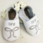 Personalised Silver Bow Christening Shoes, thumbnail 3 of 9