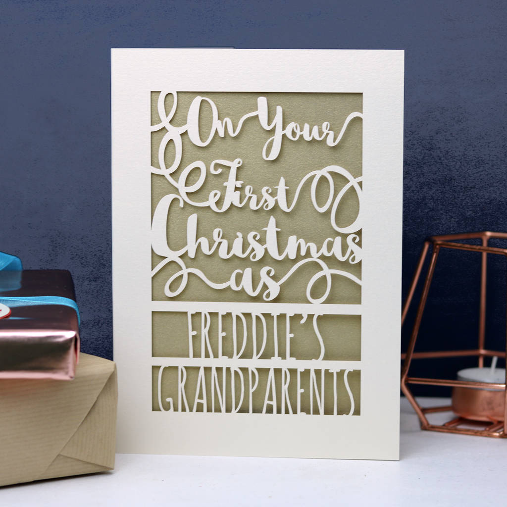 personalised first christmas grandparents card by pogofandango ...