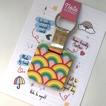 Personalised Rainbow Print Keyring, 5 of 6