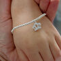 Sterling Silver Ball Bead Bracelet With Crystal Crown, thumbnail 2 of 4