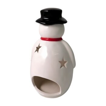 White Ceramic Tea Light Snowman, 2 of 2