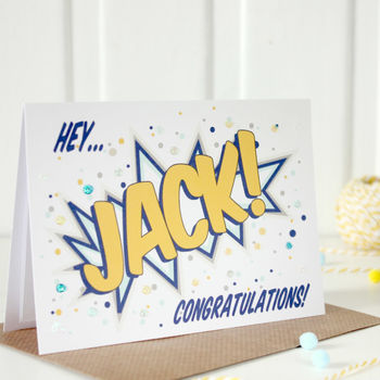 Personalised Congratulations Card, Comic Book Style, 3 of 4