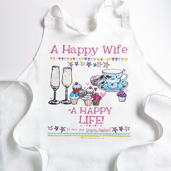 Personalised 'A Happy Wife' Apron, 6 of 6