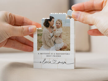 Personalised Mummy And Daughter Photo Block Keepsake, Mother's Day And Birthday Gift For Mum, 8 of 12