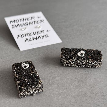 Mother + Daughter Sterling Silver Heart Knot Earrings, 4 of 10