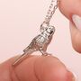 Sterling Silver Budgie Necklace, thumbnail 2 of 11