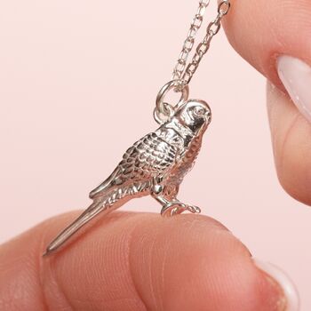Sterling Silver Budgie Necklace, 2 of 11