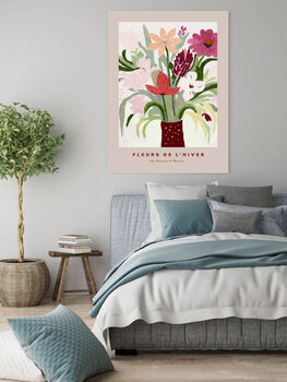Winter Christmas Flowers Art Print, 3 of 3