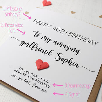 Personalised Birthday Card For Girlfriend Or Partner, 2 of 7