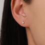Sterling Silver Tiny Teardrop Cz 18 G Screw Back Earrings, thumbnail 7 of 12