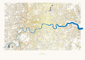 Metallic Gold London Street Map Print, 3 of 4