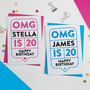 Omg 20th Birthday Card Personalised, thumbnail 1 of 3