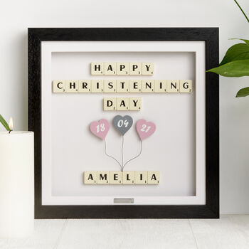 Baby Girl Happy Christening Day Personalised Gift Frame, 6 of 8