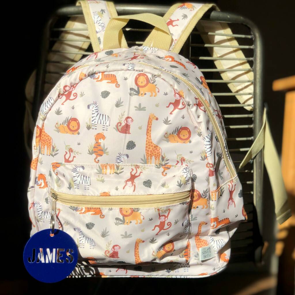 Personalised Safari Backpack With Zip Tag, 1 of 3