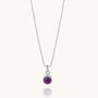Gem Dot Amethyst Necklace Sterling Silver, thumbnail 2 of 5
