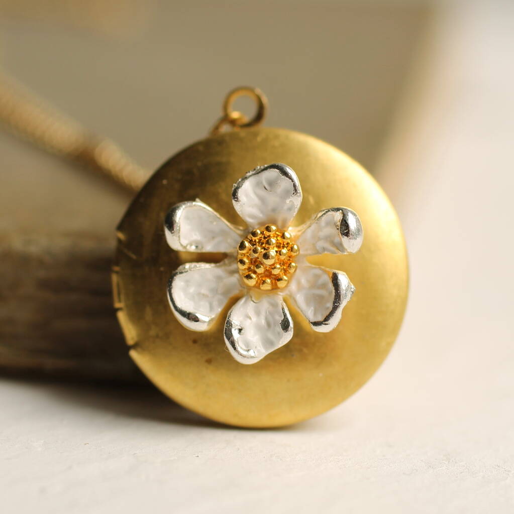 Daisy Flower Locket By Silk Purse, Sow's Ear