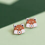 Cute Red Panda Lightweight Wooden Stud Earrings, thumbnail 1 of 2