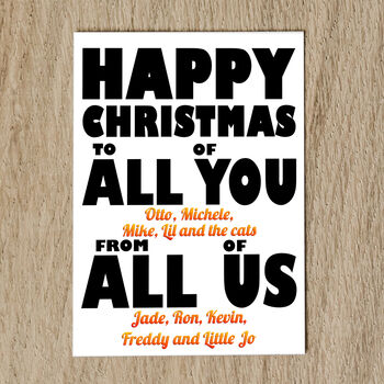 Personalised Family Christmas Card With Names, 4 of 8