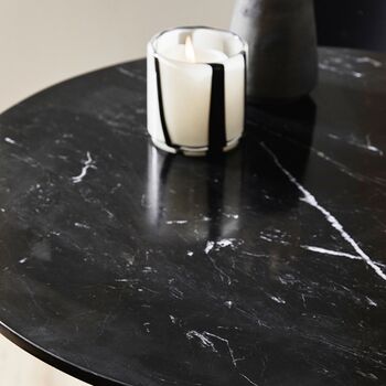 Black Marble Round Low Coffee Table Side Table, 7 of 9