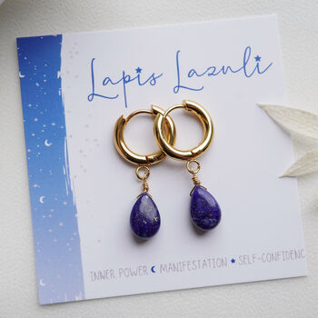Lapis Lazuli Hoop Earrings, 2 of 12