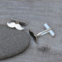 Moustache Cufflinks In Sterling Silver, thumbnail 2 of 3