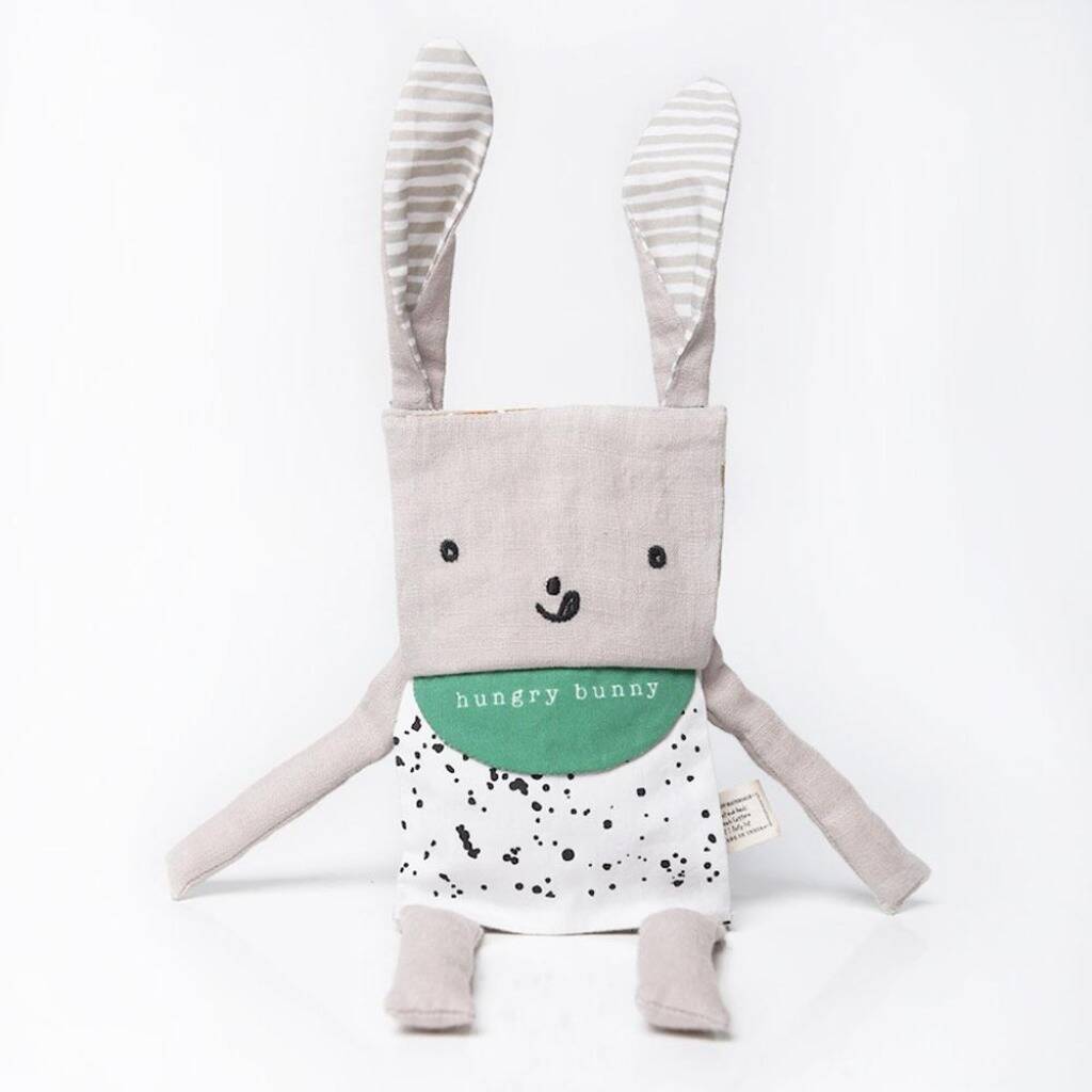 Soft Organic Bunny Cuddle Friend And Flip Book, 1 of 7