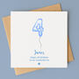 Personalised Blue Balloon 4th Birthday Card For Boys, thumbnail 1 of 6