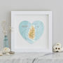 Personalised Location St Lucia Map Heart Print, thumbnail 1 of 2