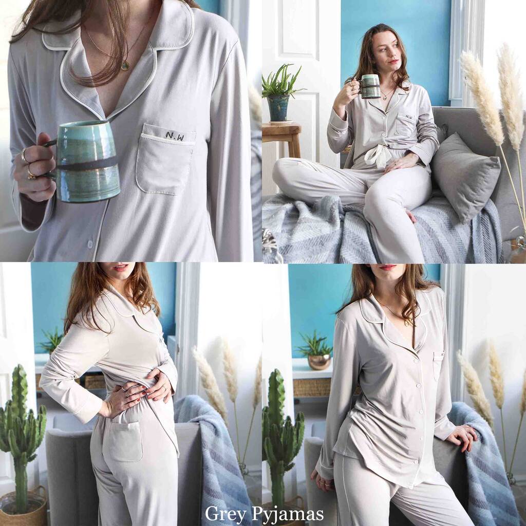 Bamboo Pyjamas with Personalised Embroidery by StephieAnn