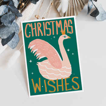 Christmas Wishes Swan Card, 3 of 3