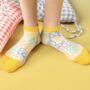 Dog And Cat Short Yellow Ankle Cotton Socks, thumbnail 2 of 5